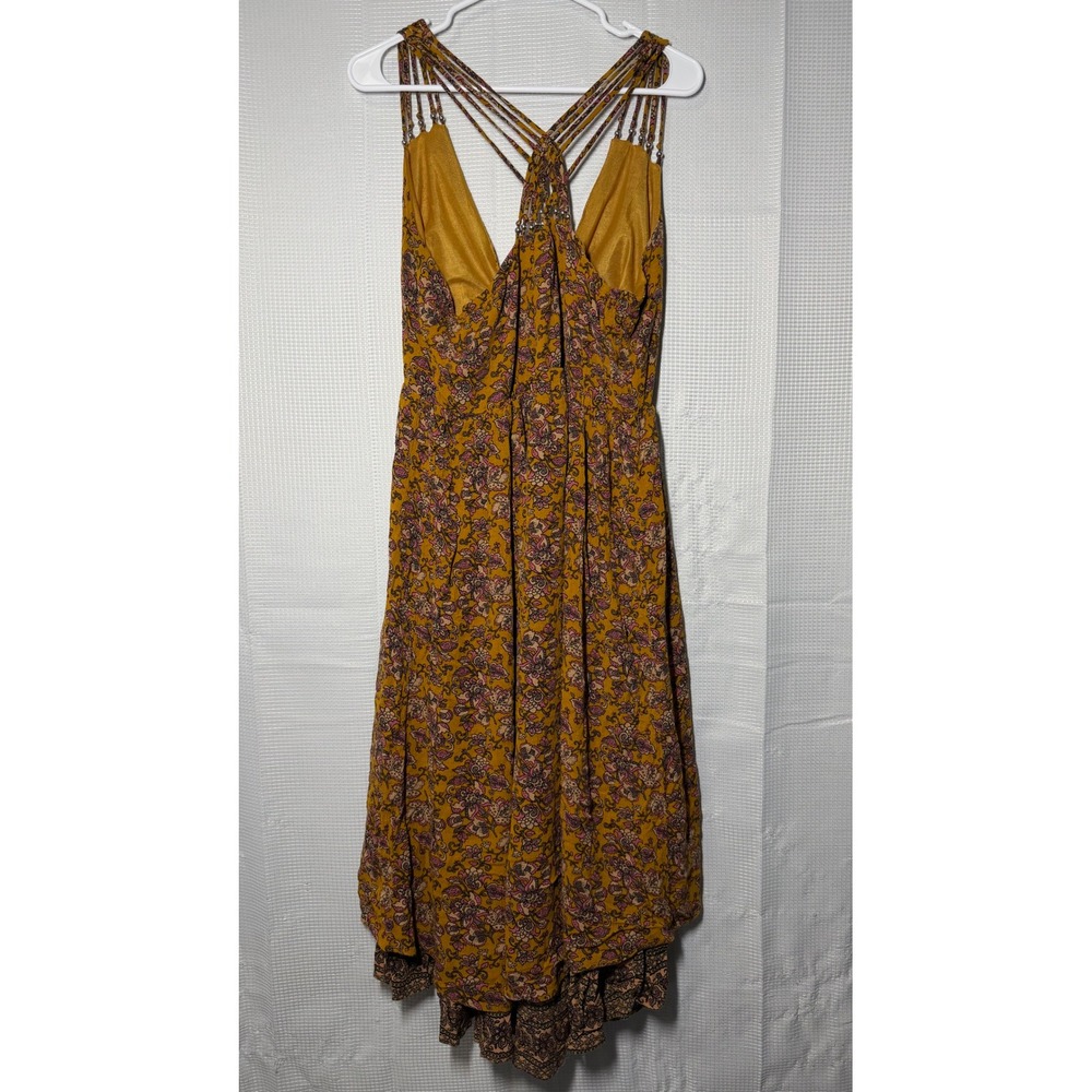 American Rag Mustard Yellow Floral High-Low Dress - Picture 2 of 4